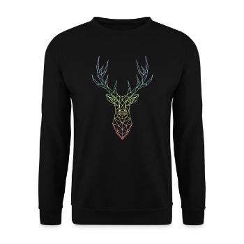 Deer - Unisex Sweatshirt - black - Front - Alina (178cm) & Michal (187cm)
