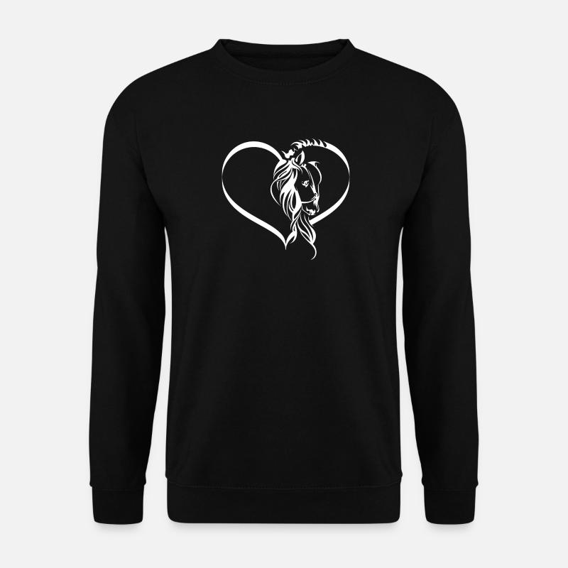 Pferdekopf im Herz - Unisex Pullover - Schwarz