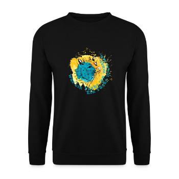 Ein Fuchs muss tun was ein Fuchs tun muss - Unisex Pullover - Schwarz - Vorne - Alina (178cm) & Michal (187cm)