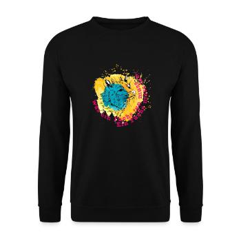 Ein Fuchs muss tun was ein Fuchs tun muss - Unisex Pullover - Schwarz - Vorne - Alina (178cm) & Michal (187cm)