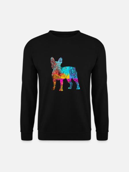 Französische Bulldogge Hund Flowers - Unisex Pullover - Schwarz