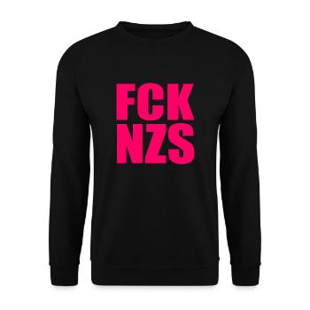FCK NZS - Unisex Pullover - Schwarz - Vorne - Alina (178cm) & Michal (187cm)