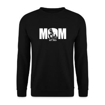 2023, Maman en devenir, annonce de grossesse - Sweat-shirt Unisexe - noir - Devant - Alina (178cm) & Michal (187cm)