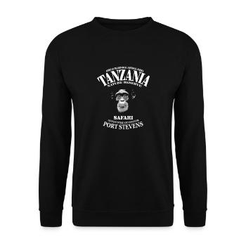 Tansania - Schimpanse - Unisex Pullover - Schwarz - Vorne - Alina (178cm) & Michal (187cm)