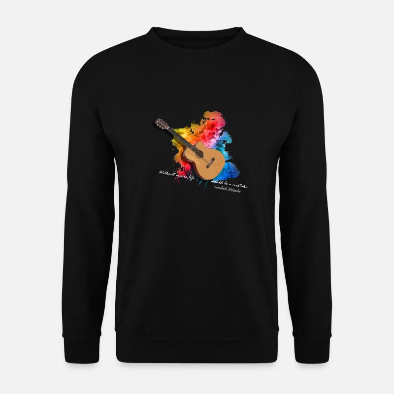 gitarre akustik gitarre mit farben Geschenk - Unisex Pullover - Schwarz
