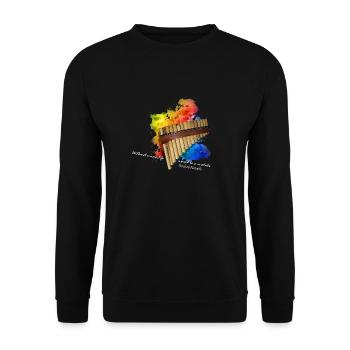 pan flute - Unisex Sweatshirt - black - Front - Alina (178cm) & Michal (187cm)