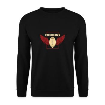 American Football Ball with Wings - Unisex Sweatshirt - black - Front - Alina (178cm) & Michal (187cm)