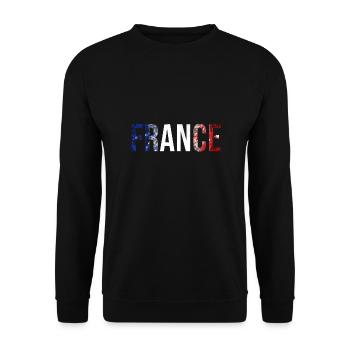 Frankreich Europa Flagge blau weiß rot Flaggen - Unisex Pullover - Schwarz - Vorne - Alina (178cm) & Michal (187cm)
