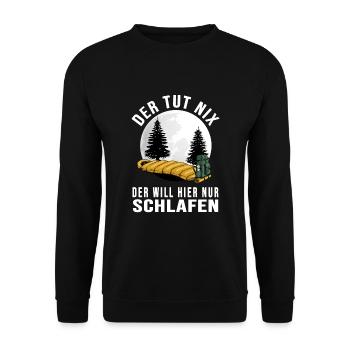 biwak bushcraft outdoor shelter wildlife - Unisex Pullover - Schwarz - Vorne - Alina (178cm) & Michal (187cm)