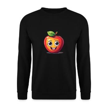 Dessin animé Pomme - Sweat-shirt Unisexe - noir - Devant - Alina (178cm) & Michal (187cm)