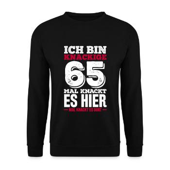 I am crisp 65th time it cracks here - Unisex Sweatshirt - black - Front - Alina (178cm) & Michal (187cm)