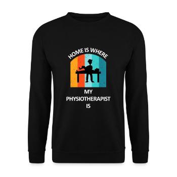 Physiotherapist Humorous Gift Saying Funny - Unisex Sweatshirt - black - Front - Alina (178cm) & Michal (187cm)