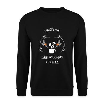 Bird Watching Bird Watching Birding Coffee - Unisex Sweatshirt - black - Front - Alina (178cm) & Michal (187cm)