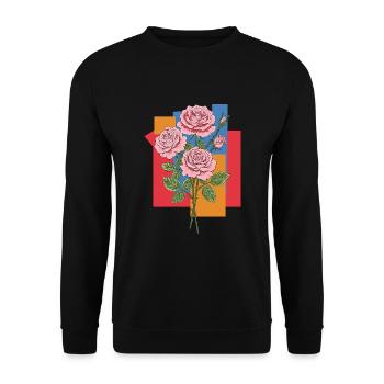 Roses - Sweat-shirt Unisexe - noir - Devant - Alina (178cm) & Michal (187cm)