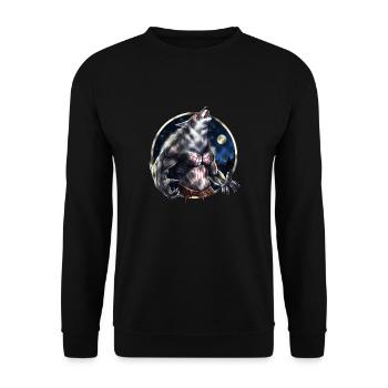 Howling Werewolf - Unisex Sweatshirt - black - Front - Alina (178cm) & Michal (187cm)