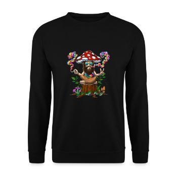 Tie-Dye Hippie Mushroom - Unisex Sweatshirt - black - Front - Alina (178cm) & Michal (187cm)