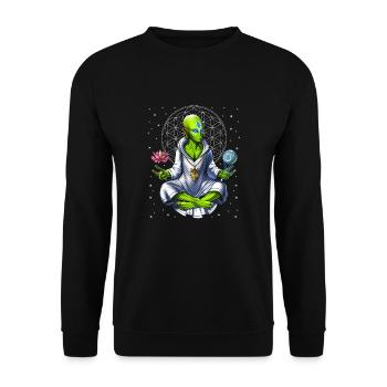 Alien Meditation - Unisex Sweatshirt - black - Front - Alina (178cm) & Michal (187cm)