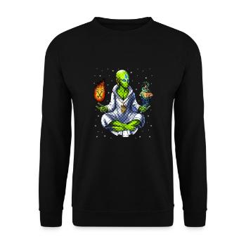 Alien Illuminati Conspiracy - Unisex Sweatshirt - black - Front - Alina (178cm) & Michal (187cm)