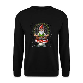 Zwergenpilz-Meditation - Unisex Pullover - Schwarz - Vorne - Alina (178cm) & Michal (187cm)