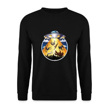 Cryptids Alien Abduction - Unisex Sweatshirt - black - Front - Alina (178cm) & Michal (187cm)