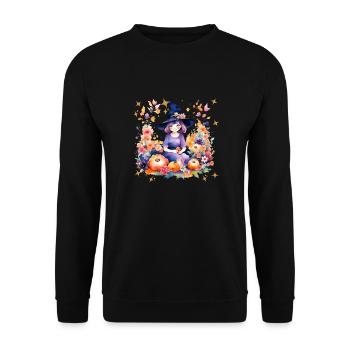 kleine Hexe - Unisex Pullover - Schwarz - Vorne - Alina (178cm) & Michal (187cm)