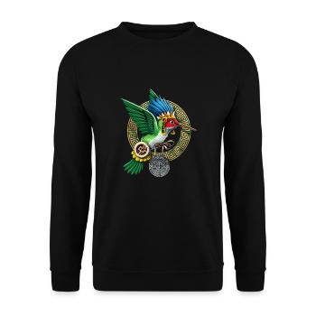 Colibri aztèque - Sweat-shirt Unisexe - noir - Devant - Alina (178cm) & Michal (187cm)