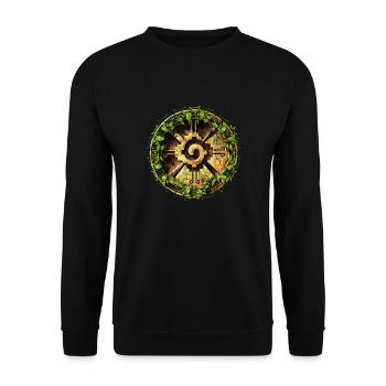 Hunab-Ku-Symbol - Unisex Pullover - Schwarz - Vorne - Alina (178cm) & Michal (187cm)