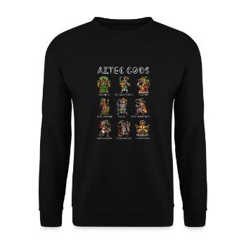 Götter der Azteken-Mythologie - Unisex Pullover - Schwarz - Vorne - Alina (178cm) & Michal (187cm)