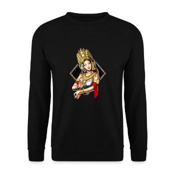 Cambodian Khmer Apsara Dancer - Unisex Sweatshirt - black - Front - Alina (178cm) & Michal (187cm)