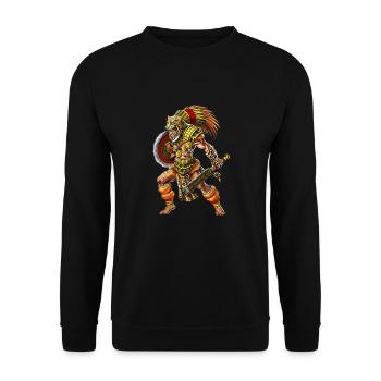 Guerrier jaguar aztèque - Sweat-shirt Unisexe - noir - Devant - Alina (178cm) & Michal (187cm)