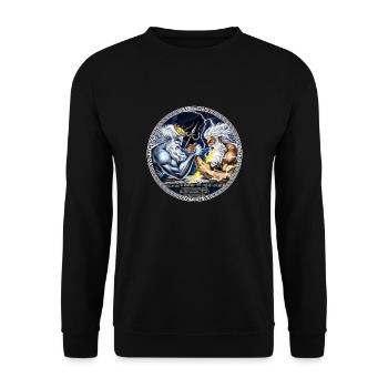Zeus vs Poséidon Bras de fer - Sweat-shirt Unisexe - noir - Devant - Alina (178cm) & Michal (187cm)