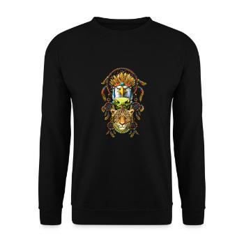 Aztec Dreamcatcher - Unisex Sweatshirt - black - Front - Alina (178cm) & Michal (187cm)