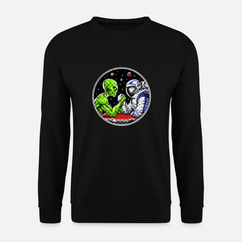 Alien Astronaut Arm Wrestling - Unisex Sweatshirt - black
