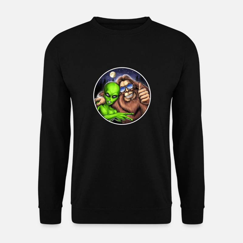 Bigfoot et extraterrestre - Sweat-shirt Unisexe - noir