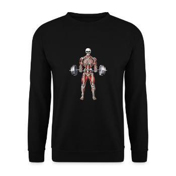 Skeleton Fitness Workout - Unisex Sweatshirt - black - Front - Alina (178cm) & Michal (187cm)
