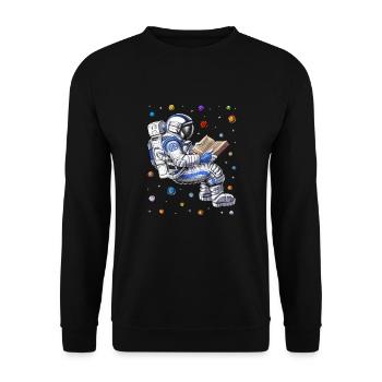 Livre de lecture d’astronaute - Sweat-shirt Unisexe - noir - Devant - Alina (178cm) & Michal (187cm)