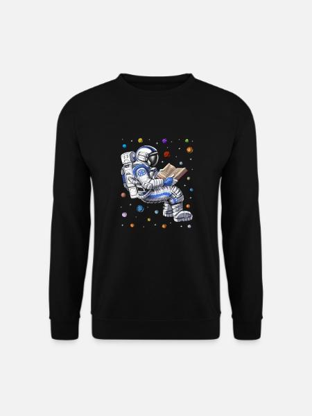 Astronauten-Lesebuch - Unisex Pullover - Schwarz
