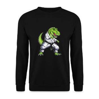 T-Rex Dinosaur Karate - Unisex Sweatshirt - black - Front - Alina (178cm) & Michal (187cm)