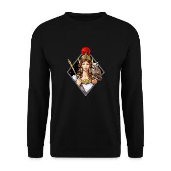Athena Greek Goddess - Unisex Sweatshirt - black - Front - Alina (178cm) & Michal (187cm)