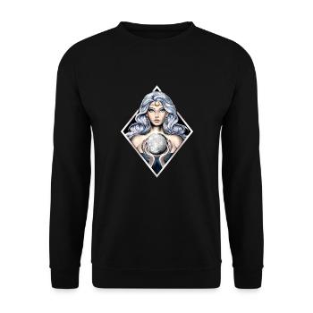 Greek Moon Goddess Nyx - Unisex Sweatshirt - black - Front - Alina (178cm) & Michal (187cm)