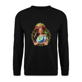 Aztec Warrior Goddess - Unisex Sweatshirt - black - Front - Alina (178cm) & Michal (187cm)