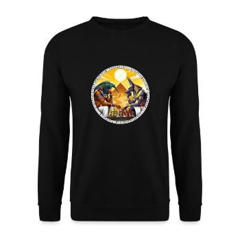 Egyptian Mythology Gods Anubis Thoth - Unisex Sweatshirt - black - Front - Alina (178cm) & Michal (187cm)
