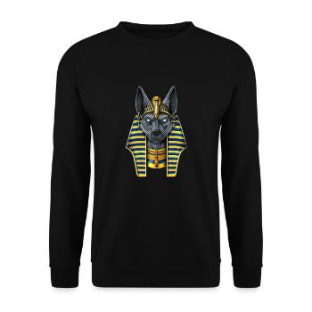 Ägyptischer Gott Anubis - Unisex Pullover - Schwarz - Vorne - Alina (178cm) & Michal (187cm)