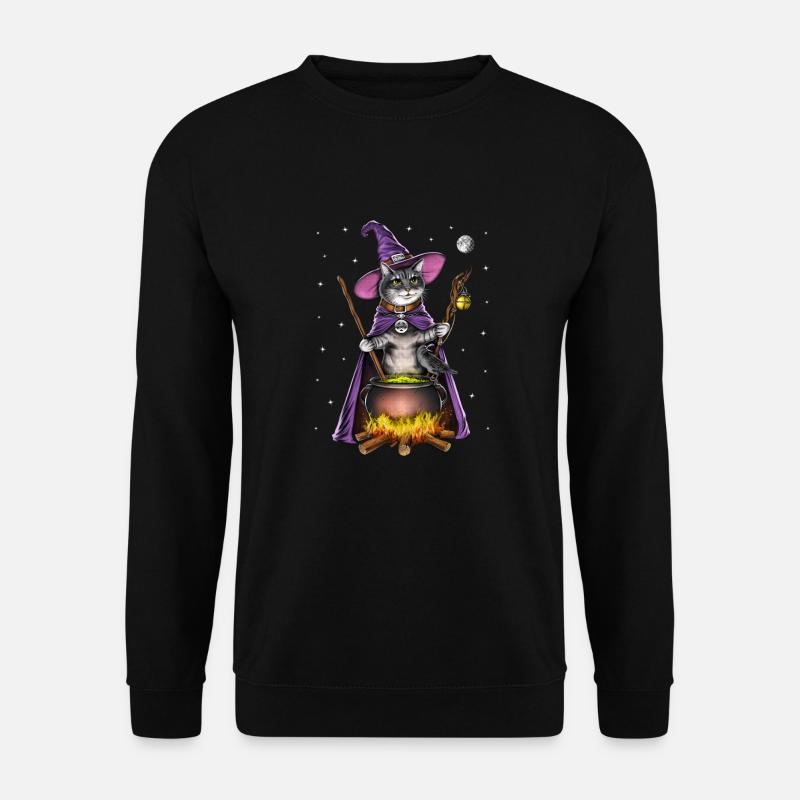 Katze Hexe - Unisex Pullover - Schwarz