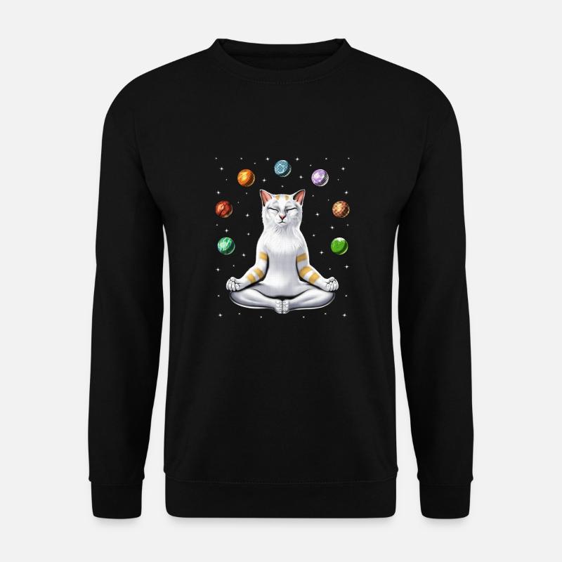 Katzen-Meditations-Yoga - Unisex Pullover - Schwarz