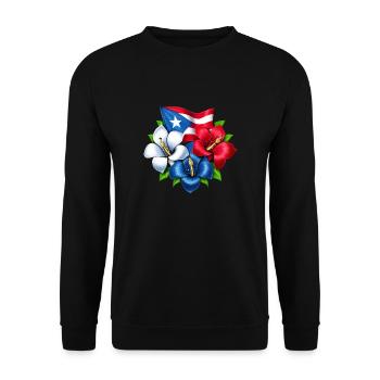 Drapeau des fleurs de Porto Rico - Sweat-shirt Unisexe - noir - Devant - Alina (178cm) & Michal (187cm)