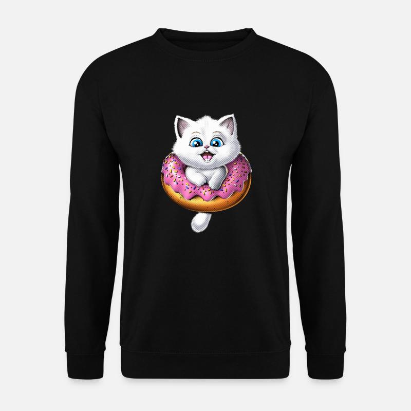 Beignet mignon pour chat - Sweat-shirt Unisexe - noir