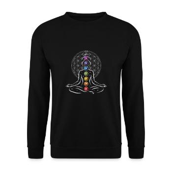 Meditation Chakra - Unisex Sweatshirt - black - Front - Alina (178cm) & Michal (187cm)