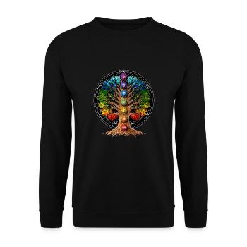 Yoga Tree Of Life - Unisex Sweatshirt - black - Front - Alina (178cm) & Michal (187cm)