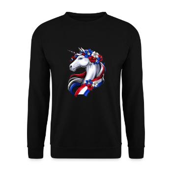 Licorne de Porto Rico - Sweat-shirt Unisexe - noir - Devant - Alina (178cm) & Michal (187cm)